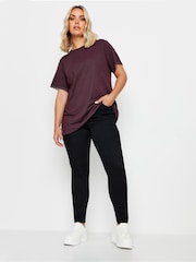 Yours Curve Red Lace Trim 100% Cotton T-Shirt - Image 2 of 6