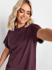 Yours Curve Red Lace Trim 100% Cotton T-Shirt - Image 5 of 6