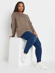 Yours Curve Brown Core Basic Long Sleeve T-Shirts 3 Pack - Image 5 of 9
