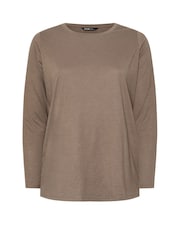 Yours Curve Brown Core Basic Long Sleeve T-Shirts 3 Pack - Image 7 of 9