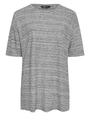 Yours Curve Grey Oversized Striped Top - Image 5 of 5