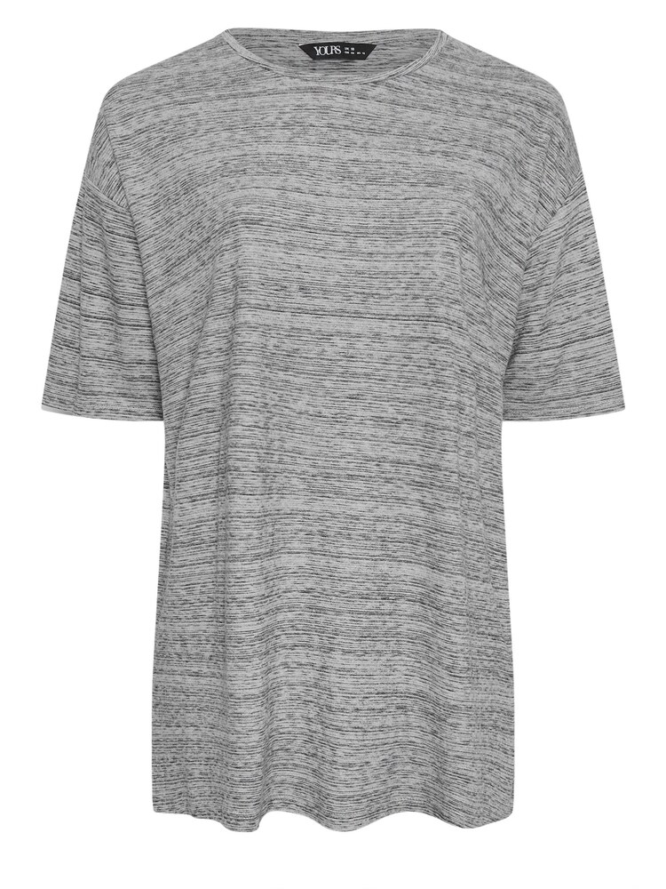 Yours Curve Grey Oversized Striped Top - Image 5 of 5