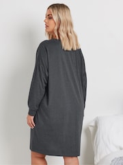 Yours Curve Grey Manifest Dreams Long Sleeve 100% Cotton Nightdress - Image 3 of 4