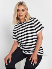 Yours Curve White Set In Sleeve 100% Cotton T-Shirt - Image 1 of 5