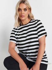 Yours Curve White Set In Sleeve 100% Cotton T-Shirt - Image 4 of 5