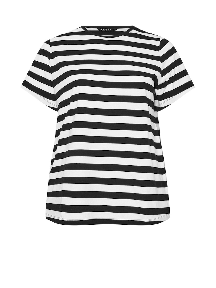 Yours Curve White Set In Sleeve 100% Cotton T-Shirt - Image 5 of 5