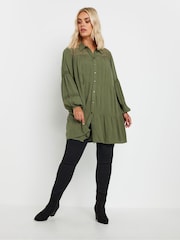 Yours Curve Green Boho Long Sleeve Tiered Shirt - Image 2 of 4