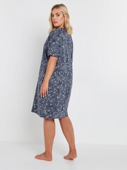 Yours Curve Blue Celestial Sleeptee 100% Cotton Nightdress - Image 3 of 4