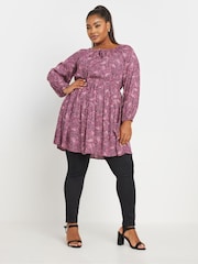 Yours Curve Pink Crinkle Boho Tunic - Image 2 of 4