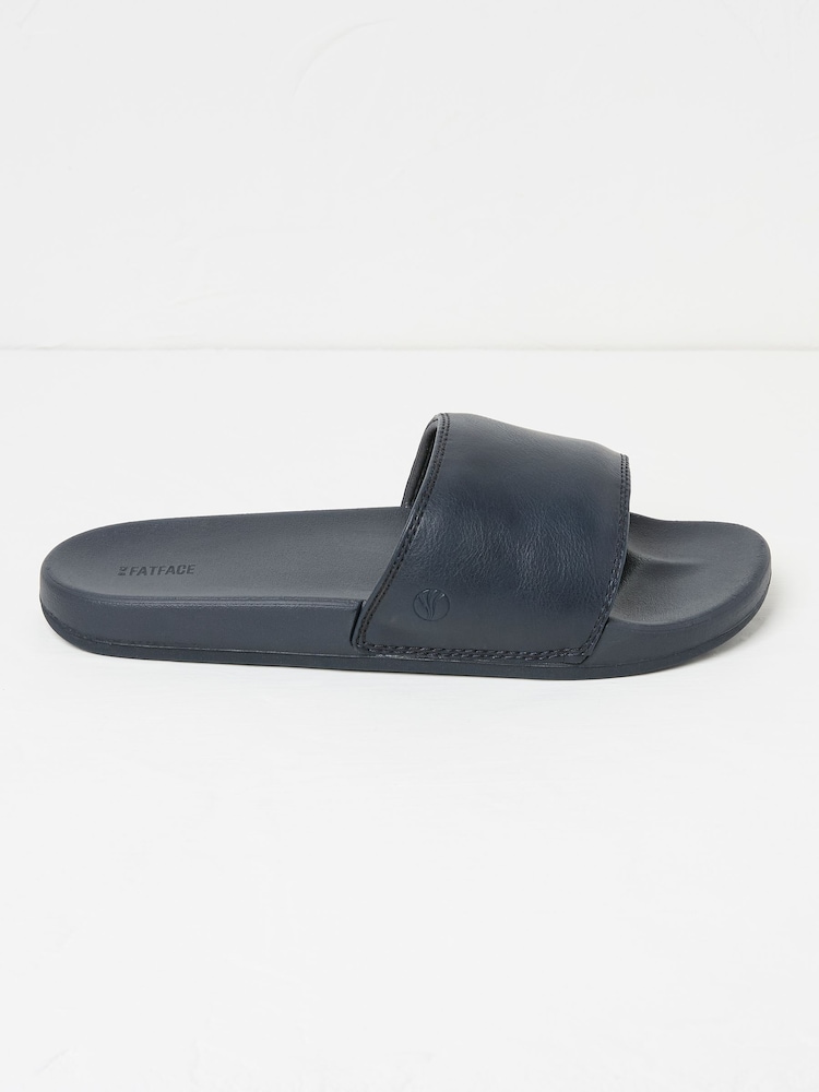 FatFace Navy Pool Sliders - Image 1 of 3