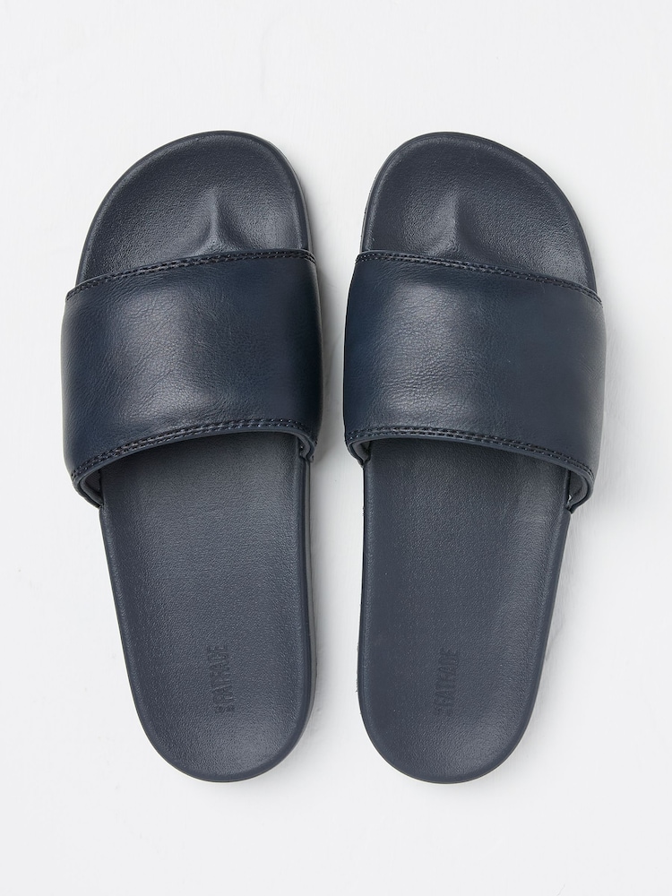 FatFace Navy Pool Sliders - Image 2 of 3
