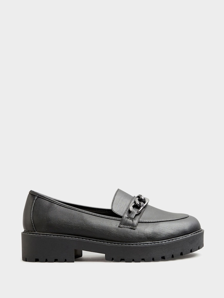 Yours Curve Black Chunky Loafers In Wide E Fit & Extra Wide EEE Fit - Image 1 of 4