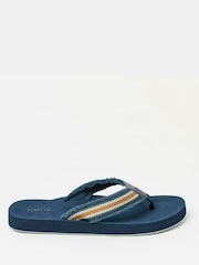 FatFace Harris Navy Flip Flops - Image 1 of 3