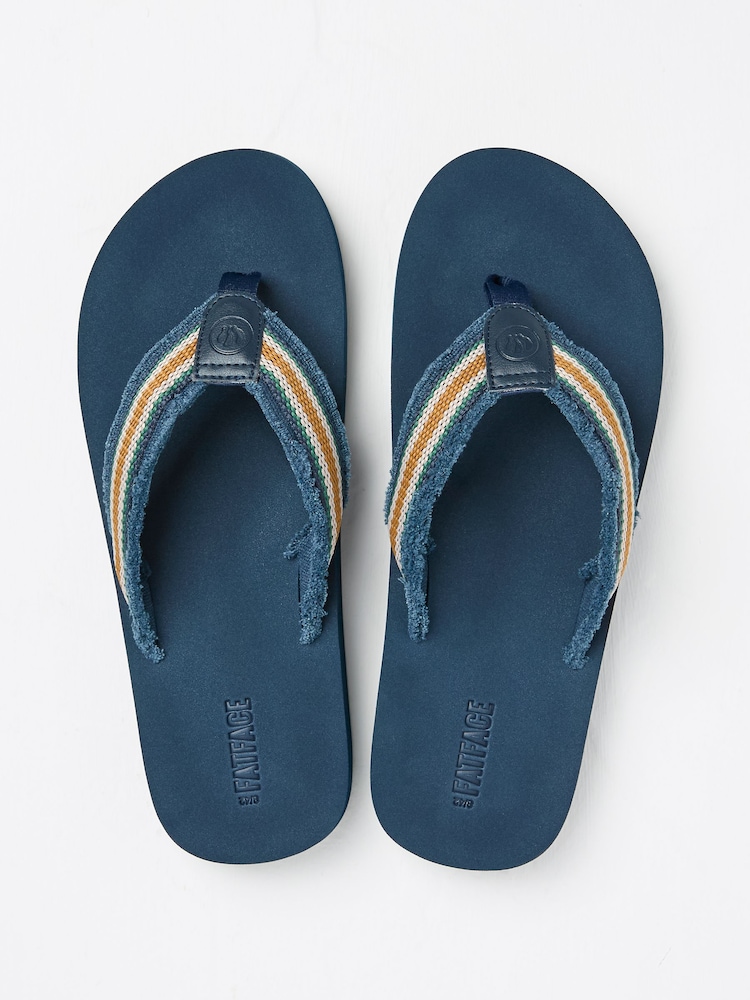FatFace Harris Navy Flip Flops - Image 3 of 3