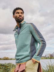 Світловий чирок - FatFace 100% Cotton Airlie Panel Quarter Zip Sweat Top - Image 1 of 8