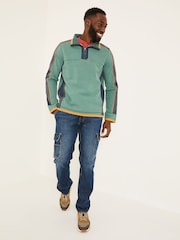 Світловий чирок - FatFace 100% Cotton Airlie Panel Quarter Zip Sweat Top - Image 4 of 8
