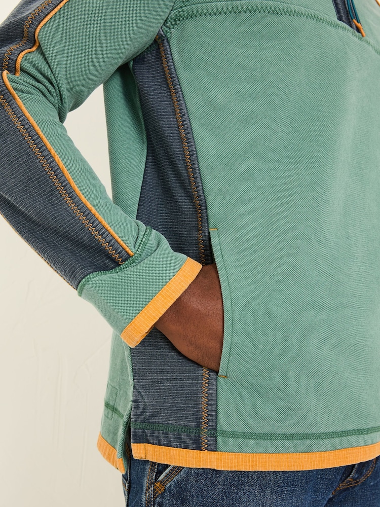 Світловий чирок - FatFace 100% Cotton Airlie Panel Quarter Zip Sweat Top - Image 6 of 8