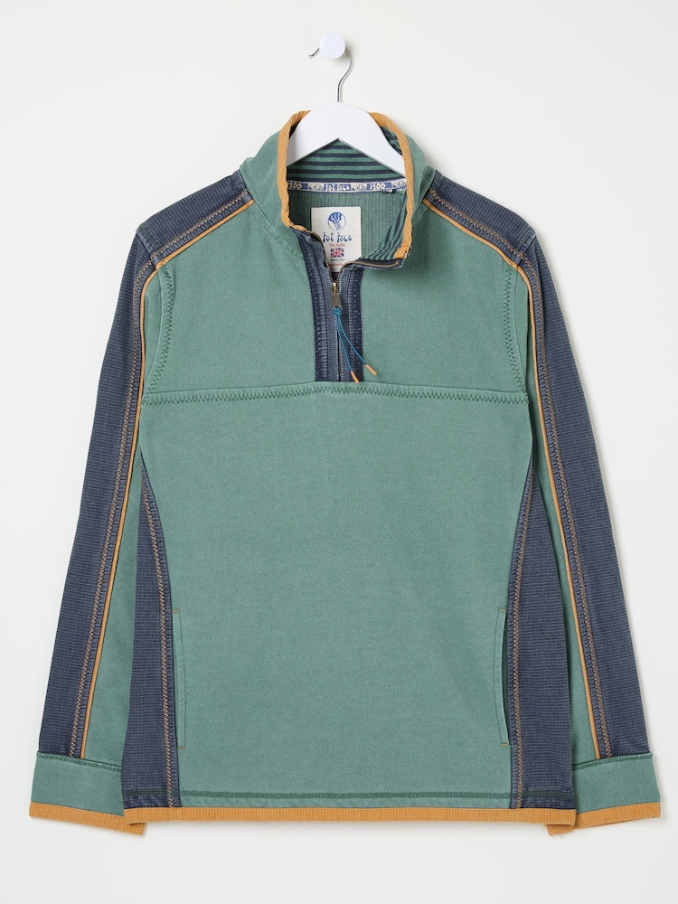 Світловий чирок - FatFace 100% Cotton Airlie Panel Quarter Zip Sweat Top - Image 7 of 8