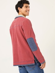 FatFace Red 100% Cotton Airlie Panel Quarter Zip Sweat Top - Image 2 of 5