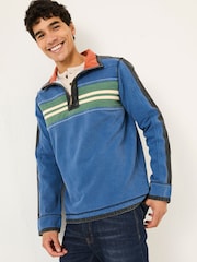 FatFace Blue Denim 100% Cotton Airlie Panel Sweat Top - Image 1 of 8
