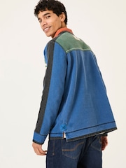 FatFace Blue Denim 100% Cotton Airlie Panel Sweat Top - Image 2 of 8
