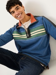 FatFace Blue Denim 100% Cotton Airlie Panel Sweat Top - Image 3 of 8