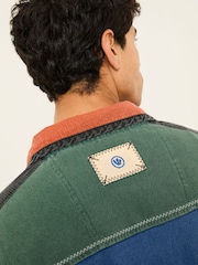 FatFace Blue Denim 100% Cotton Airlie Panel Sweat Top - Image 5 of 8