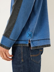 FatFace Blue Denim 100% Cotton Airlie Panel Sweat Top - Image 6 of 8