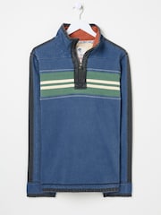 FatFace Blue Denim 100% Cotton Airlie Panel Sweat Top - Image 7 of 8