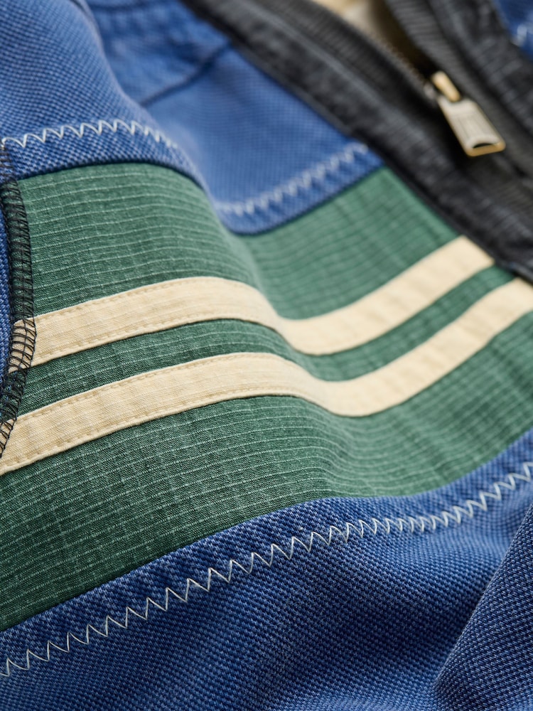 FatFace Blue Denim 100% Cotton Airlie Panel Sweat Top - Image 8 of 8