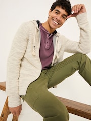 FatFace Woolacombe Oatmeal Zip Through 100% Cotton Hoodie - Image 4 of 6