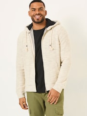 FatFace Woolacombe Oatmeal Zip Through 100% Cotton Hoodie - Image 5 of 6