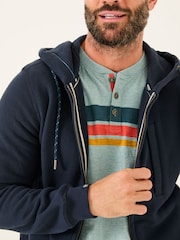 Azul marino - FatFace cremallera a través de la sudadera con capucha - Imagen 3 de 5