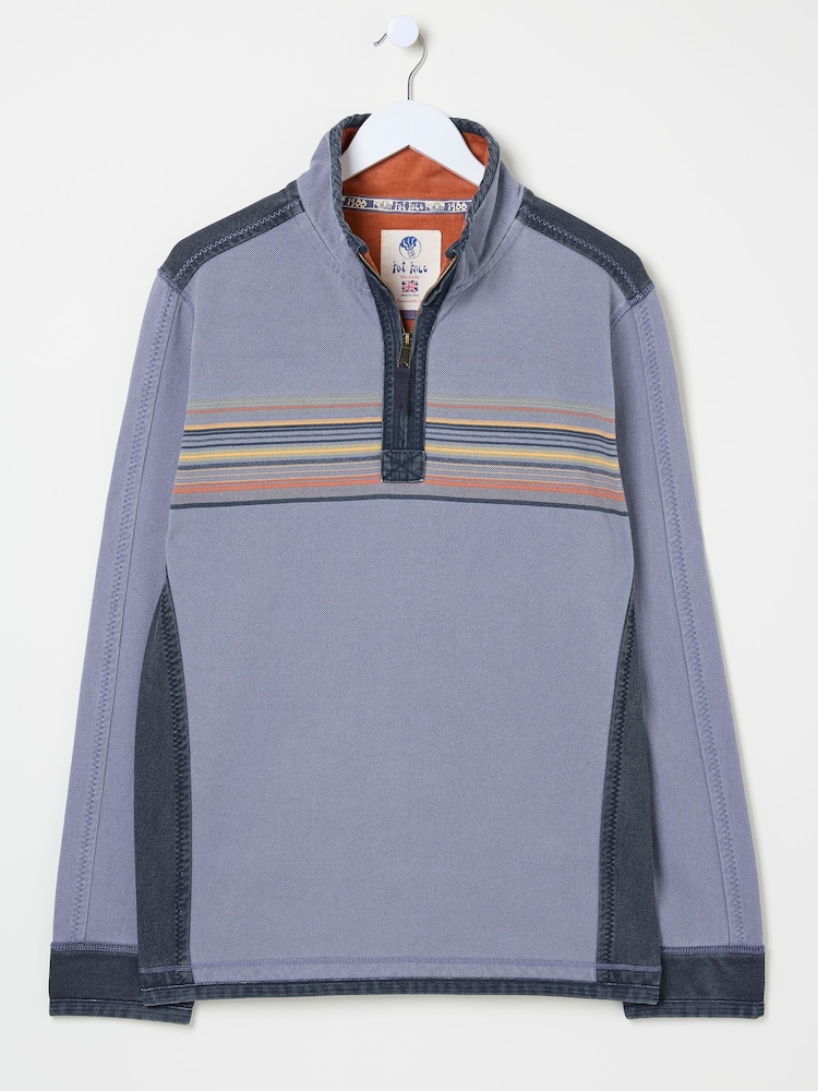 FatFace Blue 100% Cotton Airlie Panel Sweat Top - Image 5 of 5