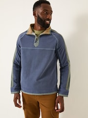 Francuski granat - FatFace 100% Cotton Airlie Panel Quarter Zip Sweat Top - Image 1 of 7