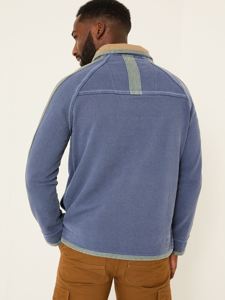 Francuski granat - FatFace 100% Cotton Airlie Panel Quarter Zip Sweat Top - Image 2 of 7
