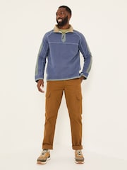 Francuski granat - FatFace 100% Cotton Airlie Panel Quarter Zip Sweat Top - Image 3 of 7