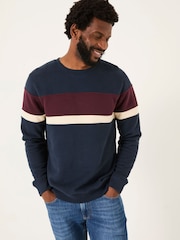 FatFace Brooke Navy Cut Sew Crew - Image 1 of 6
