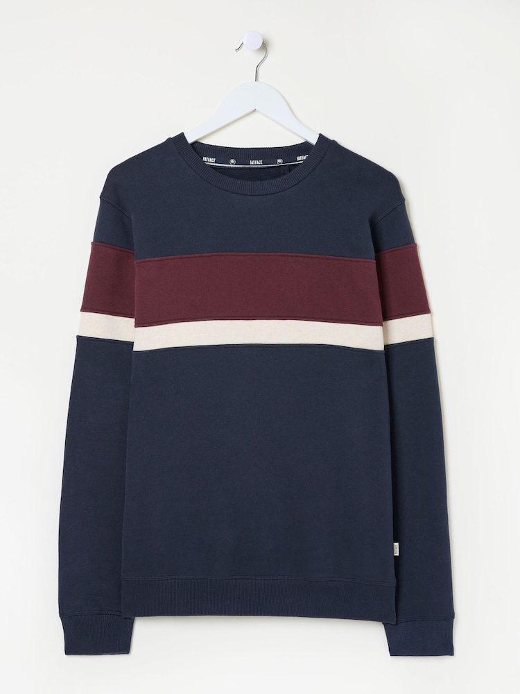 FatFace Brooke Navy Cut Sew Crew - Image 6 of 6