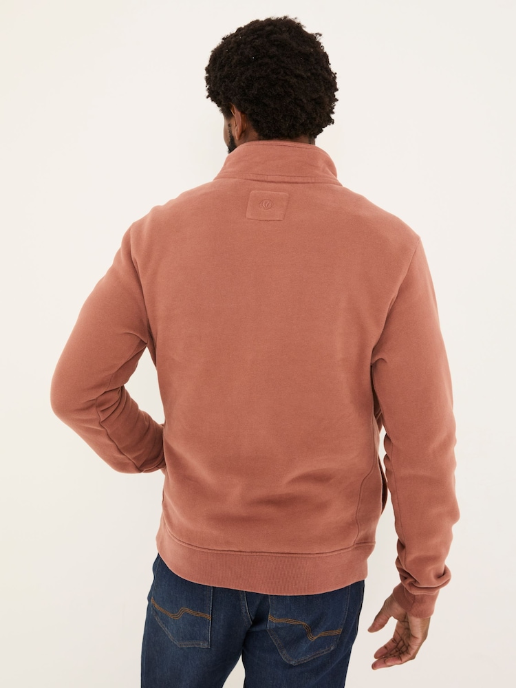 FatFace Brooke Rust Brown Half Neck Sweatshirt - Image 2 of 6