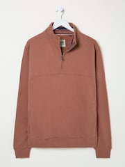 FatFace Brooke Rust Brown Half Neck Sweatshirt - Image 6 of 6