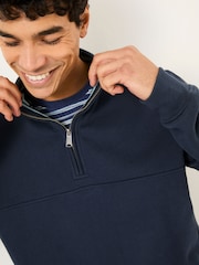 FatFace Brooke Navy Half Neck Sweatshirt - Image 4 of 7