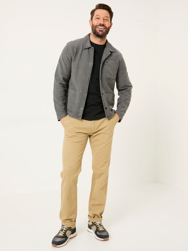 FatFace Lowe Grey Lowe Loop Back Light Weight Jacket - Image 3 of 7