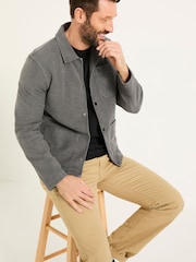 Grey 100% Cotton Lowe Loop Back Light weight Jacket - Image 4 of 7