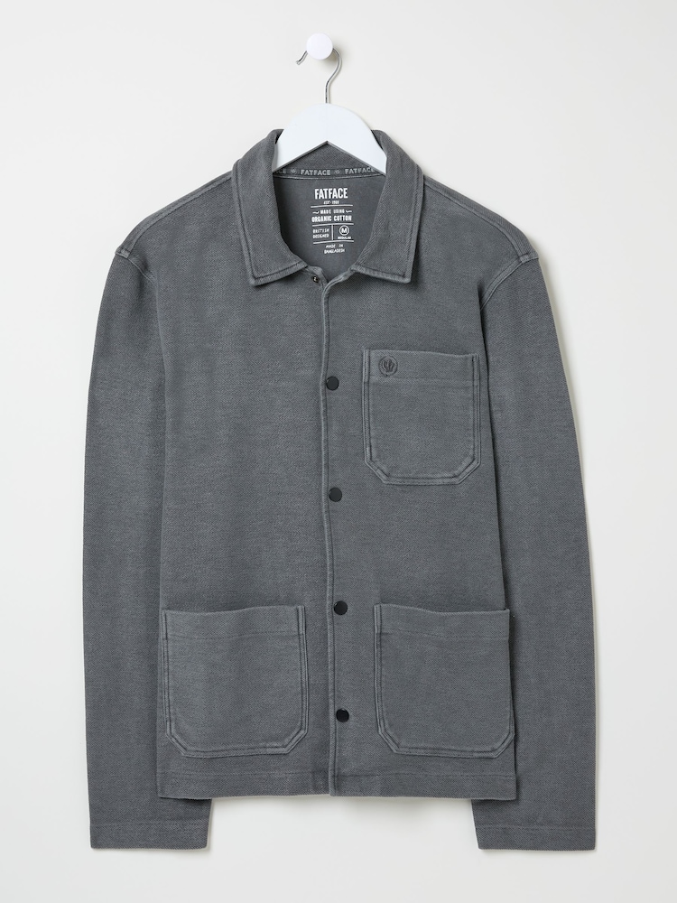 FatFace Lowe Grey Lowe Loop Back Light Weight Jacket - Image 6 of 7