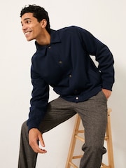 FatFace Harrington Navy Harrington Sweat Jacket - Image 5 of 8