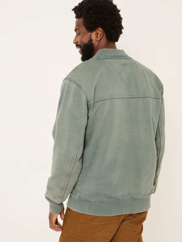FatFace Light Teal Sweat Bomber Jacket - Image 2 of 6