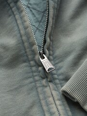 FatFace Light Teal Sweat Bomber Jacket - Image 5 of 6
