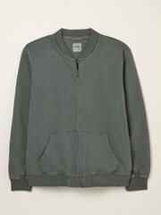 FatFace Light Teal Sweat Bomber Jacket - Image 6 of 6