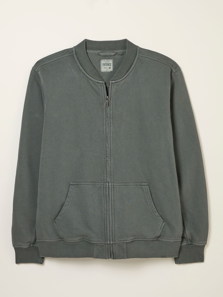 FatFace Light Teal Sweat Bomber Jacket - Image 6 of 6
